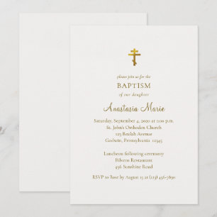 Invitation Baptême minimaliste classique orthodoxe chrétien