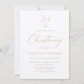 Invitation Baptême minimaliste en calligraphie dorée (Devant)