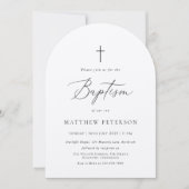 Invitation Baptême minimaliste en calligraphie noire (Devant)