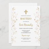 Invitation Baptême minimaliste espagnol (Devant / Derrière)
