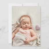 Invitation Baptême moderne Christening Silver Signature Photo (Dos)