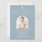 Invitation Baptême moderne et 1ère fille d'anniversaire (Devant)