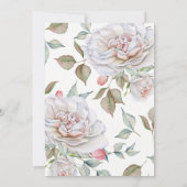 Invitation Baptême moderne et élégant | Délicat retour floral (Dos)