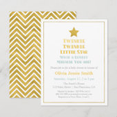 Invitation Baptême Moderne Twinkle Twinkle Little Star (Devant / Derrière)