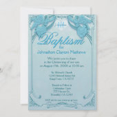 Invitation Baptême | Monogramme Angel (Devant)