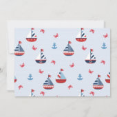 Invitation Baptême nautique, Ancres et crabes (Dos)