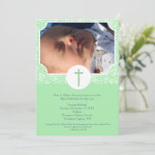 Invitation Baptême neutre de genre/photo dévouement 5x7 de (Debout devant)