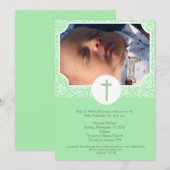 Invitation Baptême neutre de genre/photo dévouement 5x7 de (Devant / Derrière)