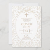 Invitation Baptême neutre Toile (Devant)