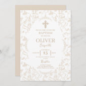 Invitation Baptême neutre Toile (Devant / Derrière)