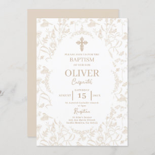 Invitation Baptême neutre Toile