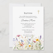 Invitation Baptême orthodoxe Fleur sauvage du printemps (Devant)
