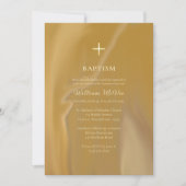Invitation Baptême orthodoxe or foncé et texture  (Devant)