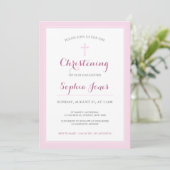 Invitation Baptême ou baptême rose (Debout devant)