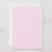 Invitation Baptême ou baptême rose (Dos)