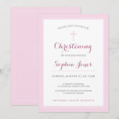 Invitation Baptême ou baptême rose (Devant / Derrière)