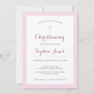 Invitation Baptême ou baptême rose