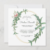 Invitation Baptême ou Christ Élegant Eucalyptus (Devant)