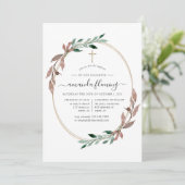 Invitation Baptême ou Christening d'hiver de verdure rustique (Debout devant)