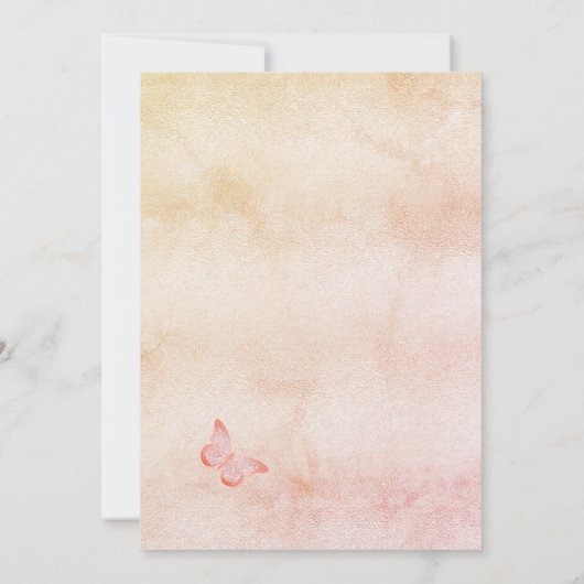 Invitation Baptême pampas herbe blush papillon fleuri luxe (Dos)