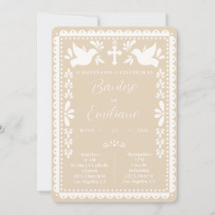 Invitation Baptême Papier Découpé Fête Mexicaine