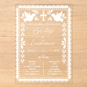 Invitation Baptême Papier Découpé Fête Mexicaine