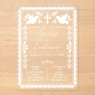 Invitation Baptême Papier Découpé Fête Mexicaine