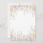 Invitation Baptême Papillon Floral Croix Dorée Fleurs (Dos)