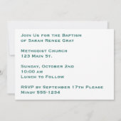 Invitation Baptême persistant de l'Église (Dos)