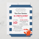 Invitation Baptême personnalisé de crabe marin (Devant)