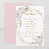 Invitation Baptême personnalisé et 2e anniversaire (Devant / Derrière)