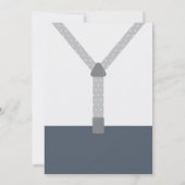 Invitation Baptême Petit Homme, Bleu Marine, Gris (Dos)