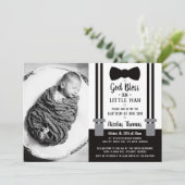 Invitation Baptême Petit Homme, Noir (Debout devant)