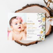 Invitation Baptême photo Chamomile & Eucalyptus