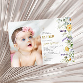 Invitation Baptême photo Chamomile & Eucalyptus