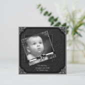 Invitation Baptême Photo Élégant (Debout devant)