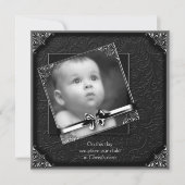 Invitation Baptême Photo Élégant (Devant)