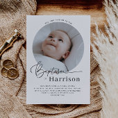 Invitation Baptême photo ronde