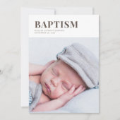 Invitation Baptême Photo Simple (Devant)
