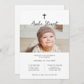 Invitation Baptême photo simple minimaliste baptême baptême (Devant / Derrière)