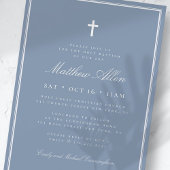 Invitation Baptême Pour Lui Classic Elegant Cross