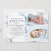 Invitation Baptême Pour Lui Marbre Moderne (Dos)