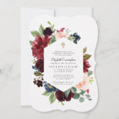 Invitation Baptême Pour Sa Simple Aquarelle Croix Florale (Devant)