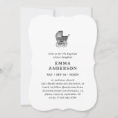 Invitation Baptême Pour Son Élégant Bébé Buggy Classique (Devant)