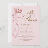 Invitation Baptême Princesse Or Rose (Devant)