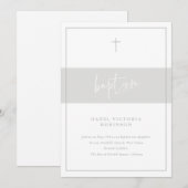 Invitation Baptême religieux à script minimal (Devant / Derrière)