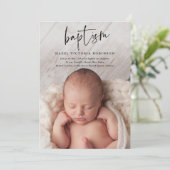 Invitation Baptême religieux écriture moderne (Debout devant)