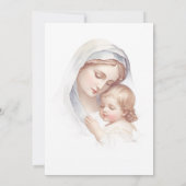 Invitation Baptême rose catholique Christening Mary Jesus (Dos)