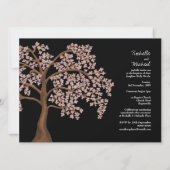 Invitation Baptême rose cerisier fleuri Arbre peinture (Dos)