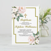 Invitation Baptême rose et blanc (Debout devant)